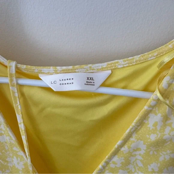 LC Lauren Conrad Yellow Floral Midi Dress - Picture 3 of 4